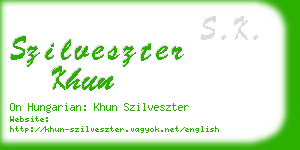 szilveszter khun business card